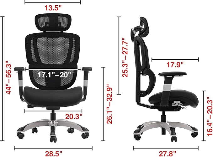 STAPLES Ergonomic Task Chair, Mesh, Ergonomic, Lumbar Support, Swivel, Black