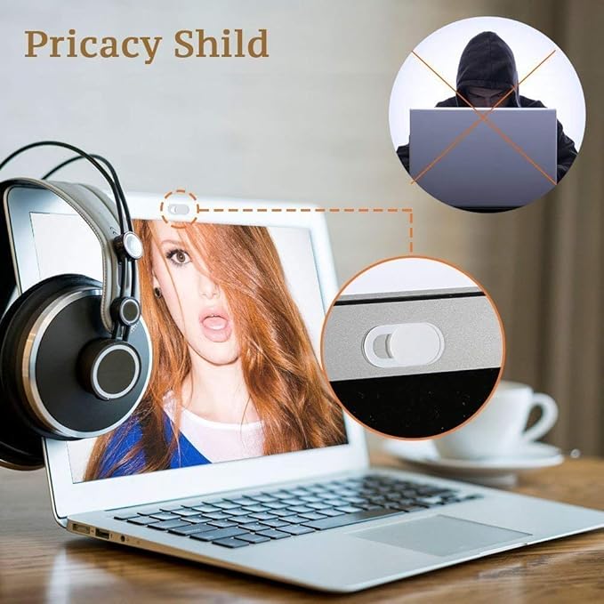 Webcam Cover Slider, Laptop Camera Cover 0.027in Ultra-Thin Fits Smartphones Tablets Macbooks Computers Desktops with Strong Adhensive, Protecting Privacy and Securtiy (6 Pack)