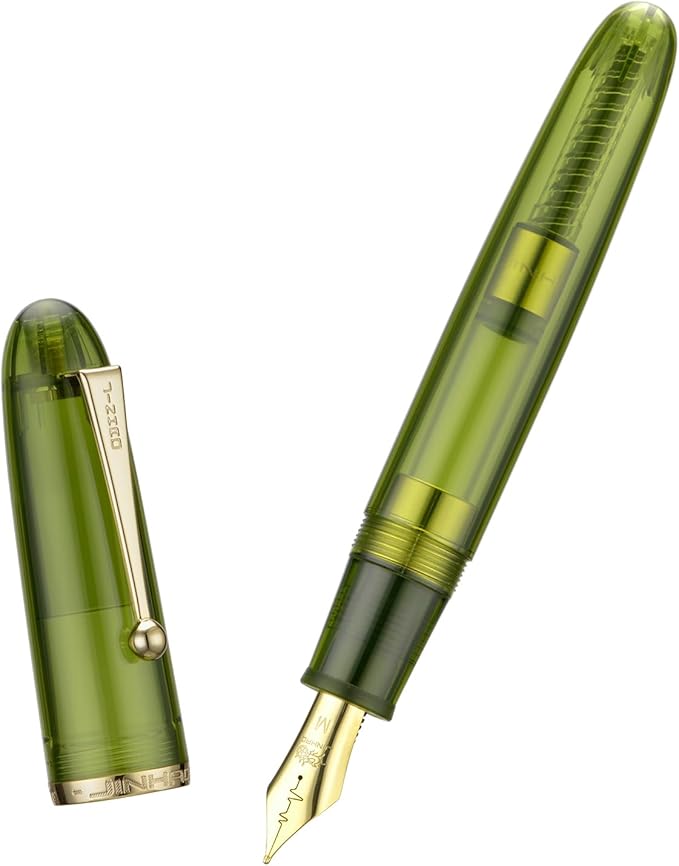 Jinhao 9019 Fountain Pen Dadao Series Green Acrylic #8 Heartbeat Fine Nib Large Converter Smooth Writing Instrument