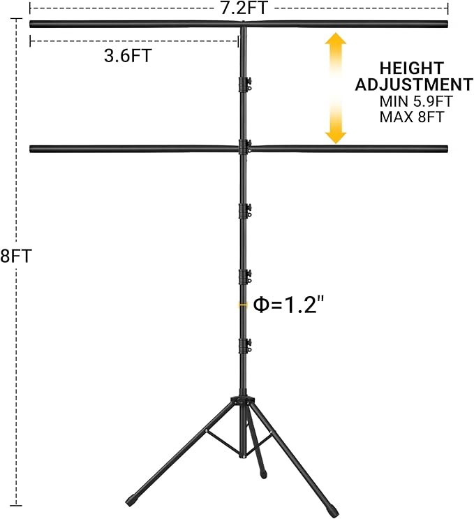 Green Screen Backdrop with Stand, 8x7.2ft Portable Greenscreen Background with Stand, T-Shape Green Screen Stand kit with 6 Spring Clamps, Sandbag, Carry Bag for Zoom, Video