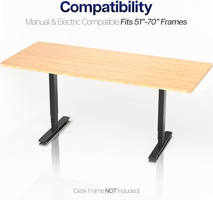 VIVO Universal 71 x 30 inch Solid One-Piece Table Top for Standard and Sit to Stand Height Adjustable Home and Office Desk Frames, Bamboo, DESK-TOP71O