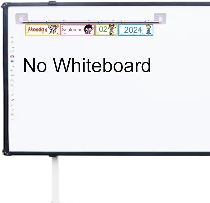 YYST 38" (98CM) White Self Adhesive Anchor Chart Holder Date Cards Holder Flip Calendar Holder W 8 Chart Rings (White-1)