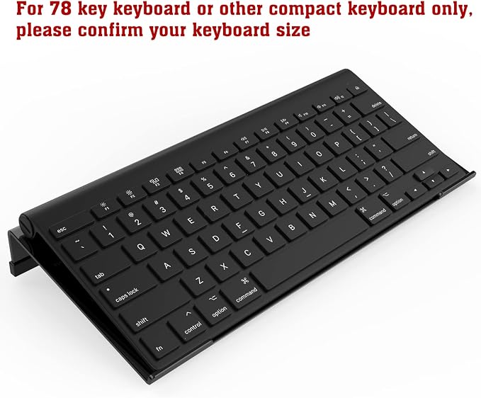 KOTEMON Mini Computer Keyboard Stand-11.8'' x 5.1''-Small Computer Keyboard Tray Acrylic Keyboard Holder for 78 Keys Universal Compact Keyboard, with Black Silicone Strip, Black