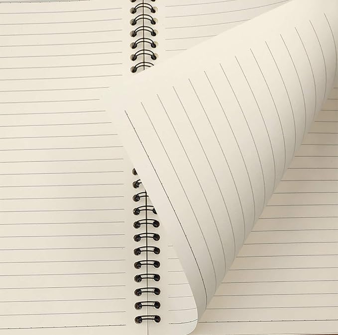 Yansanido Spiral Notebook, 4 Pcs A5 Brown Craft Softcover 8mm Ruled 60 Sheets -120 Pages Journals for Study and Notes (4PCS Brown Lined)
