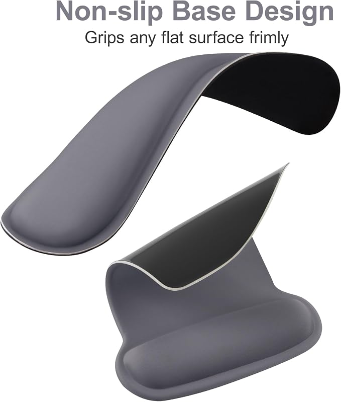 MOSISO Wrist Rest Support for Mouse Pad & Keyboard Set, Ergonomic Mousepad Non-Slip Base Home/Office Pain Relief & Easy Typing Cushion with Neoprene Cloth & Raised Memory Foam, Space Gray