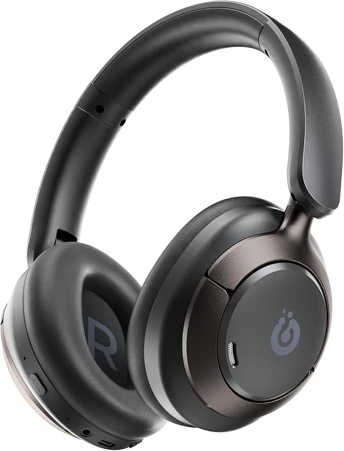 Boean Active Noise Cancelling Headphones, Bluetooth 6.0 Wireless Over Ear Headphones with 120H Playtime, 360° Spatial Audio & 5 ENC Mics, Soft Memory Foam, Transparency Mode for Office Travel Gaming