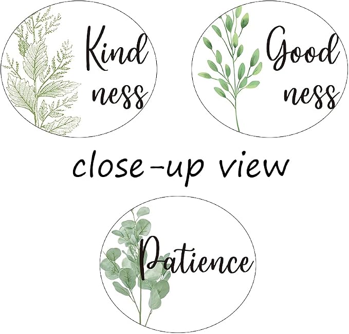3 Piece Inspirational Wall Art, White Plant Background Picture, Quote "Kind Good Patience" Canvas Print for Office Decor, Triptych Entrepreneur Painting Framed Artwork for Home Wall Decor (36"Wx18" H)