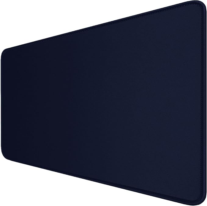 Large Gaming Mouse Pad with Stitched Edges, 47.3 X 23.6 in Desk Pad Durable Non-Slip Natural Rubber Base, Waterproof Computer Keyboard Mat for Esports Pros, Gamer, Desktop, Blue