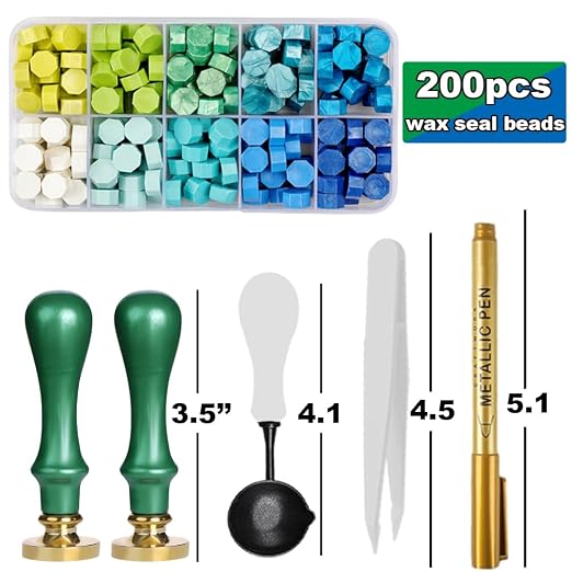 Elegant Initial D Wax Seal Kit,2pcs Exquisite Brass Stamp Heads with Eucalyptus & Flower Designs Ideal for Wedding Invitations Gift Wraps Envelopes and Christmas Cards (Alphabet D Kit)
