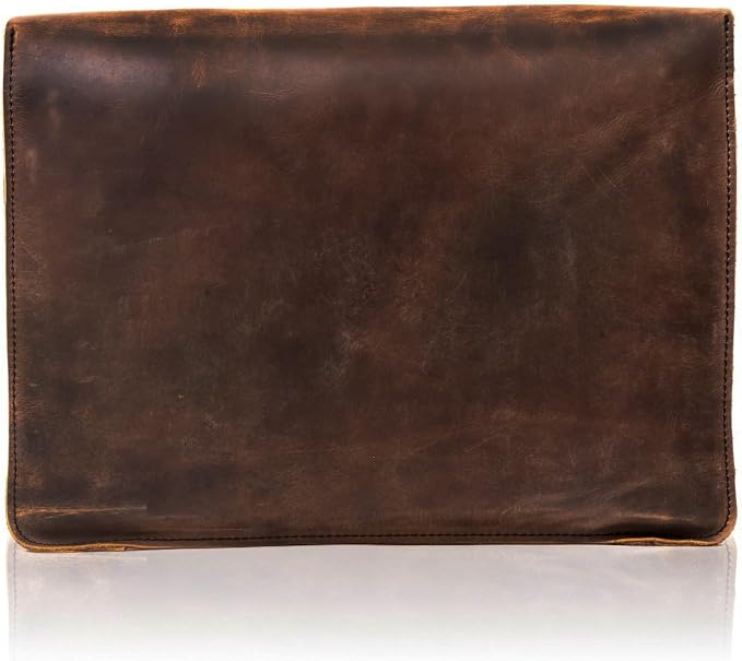 Vintage Leather Folder Document Holder/File Case/Document Portfolio, Office & Work Essentials Handmade Perfect for 13.6” Laptops & Tablets