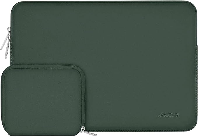 MOSISO Laptop Case 15 inch, 15 inch Laptop Sleeve Bag Compatible with MacBook Air M5 A3448 M4 A3241 M3 A3114 M2 A2941 2026-2023, Dell XPS, Neoprene Computer Sleeve Bag with Small Case, Midnight Green