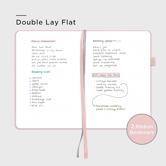 &And Per Se Dotted Journal Notebook, A5 Hardcover Aesthetic Dotted Notebook – 160 Pages 100gsm Thick Dot Grid Paper, 3 Sticker Sheets – Gift-Ready Journaling Kit for Women (Blush)