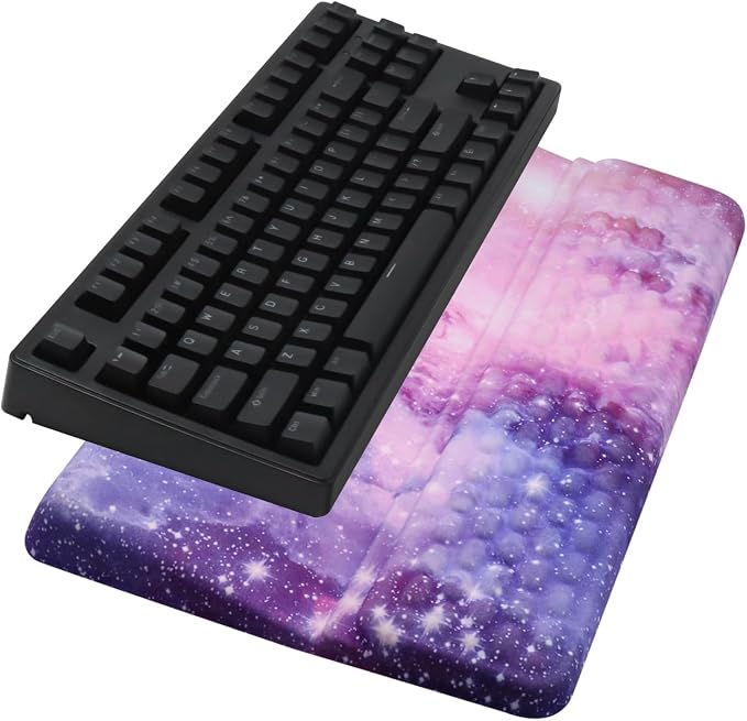Ergonomic Keyboard Stand with Wrist Rest, Computer Wrist Support Pad | Comfy Tilted Keyboard Riser Holder Wrist Pad for Pain Relief, Soft Memory Foam Desk Cushion for Office Home
