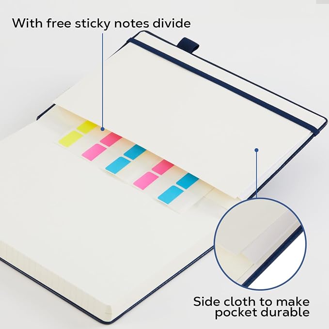 FOCUS DAY Lined Thick Journal Notebook for Writing Women Men, 320 Pages, Medium 5.7 inches x 8.4 inches, Hardcover Leather Notebook with 100 gsm Thick Paper, Burgundy