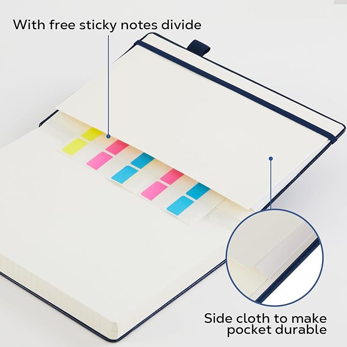 FOCUS DAY Hardcover Leather Notebooks College Ruled, 320 Pages Notebook Journals for Writing Note Taking Women & Men, A5 (5.7'' X 8.4'') Daily Notebook Journal, Orange