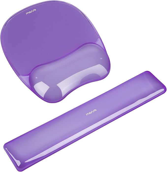 MOSISO Gel Wrist Rest Support for Mouse Pad&Keyboard Set, Irregular Oval Ergonomic Mousepad Keyboard Pad Non-Slip Base Home/Office Pain Relief&Cooling Gel Easy Typing Pad for Computer Laptop, Purple