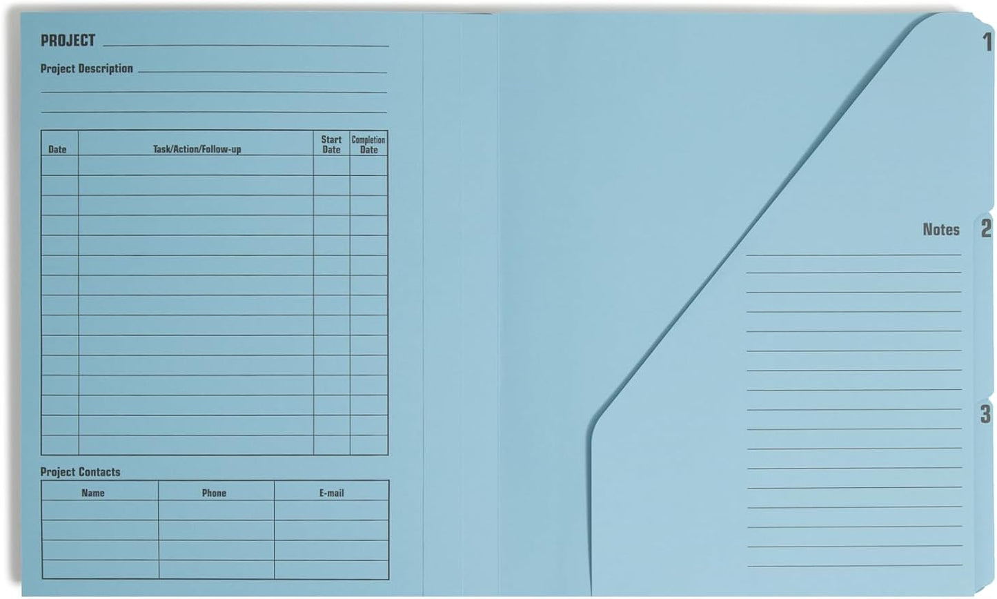Smead Project Organizer, 10 Pockets, Closed Sides, Preprinted Templates, Reinforced Tabs, Letter Size, Navy/Lake Blue (89200)