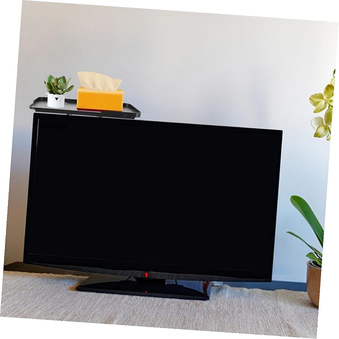 Healifty Desktop Storage Organizer Shelf for Flat Screen Tvs Monitors Space Saving Display Stand for Media Devices for Frames Plants and Speakers