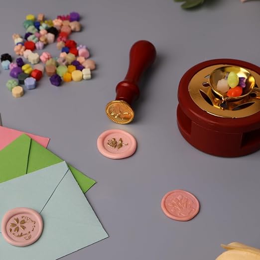 Wax Seal Stamp Kit, 24Pcs Atopbb Wax Stamp Seal,Vintage Classic Sealing WaxStamp Head with Wooden Handle for Party Wedding Invitation Cards Envelopes Gift Wrapping Letter(A, 24)