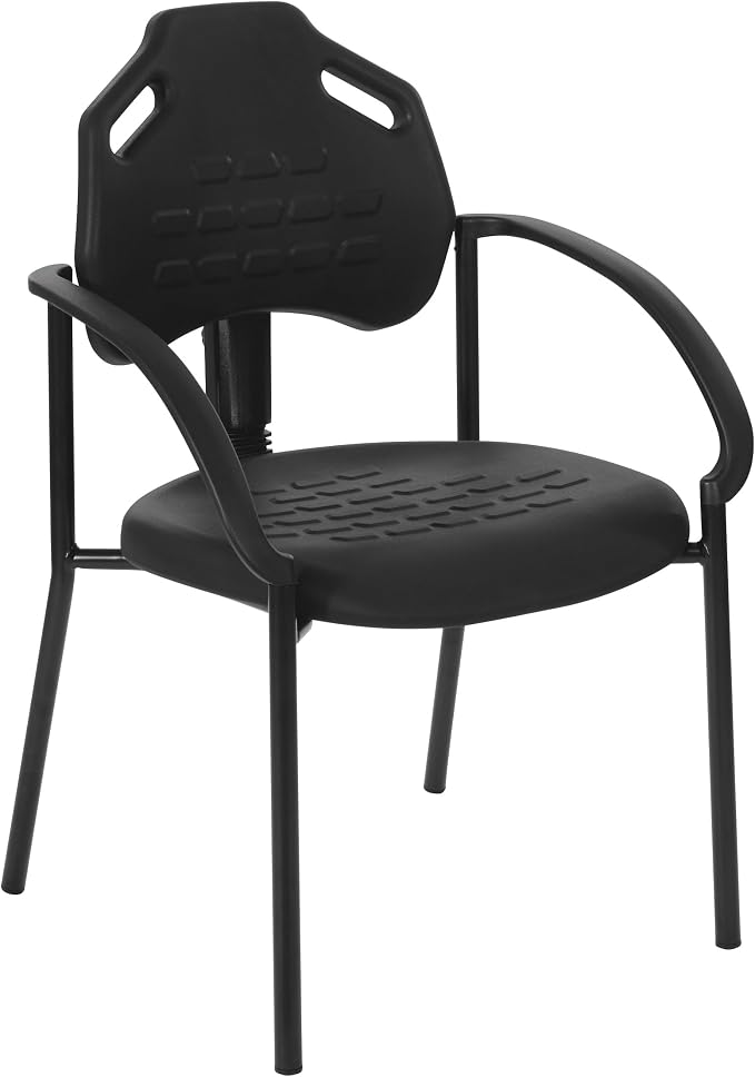 Office Star KH Series Ergonomic Self-Skinned Urethane Adjustable Vocational Commercial Chair, Guest Chair with Arms