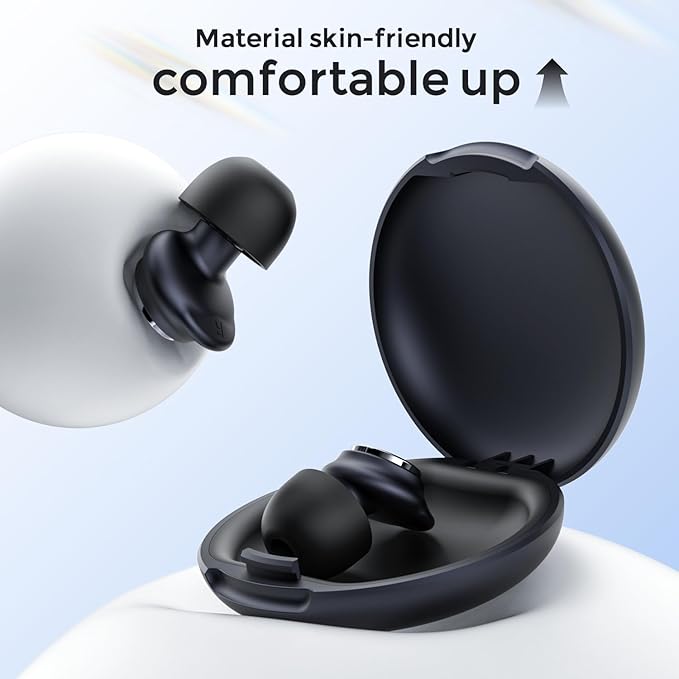 Ear Plugs for Sleeping Noise Cancelling, 45db Ear Plugs for Noise Ultra-Comfy Reusable Noise-Reducing Earplugs with 10 Ear Tips Silicone Hearing Protection for Deep Focus, Travel, Noise Sensitivity