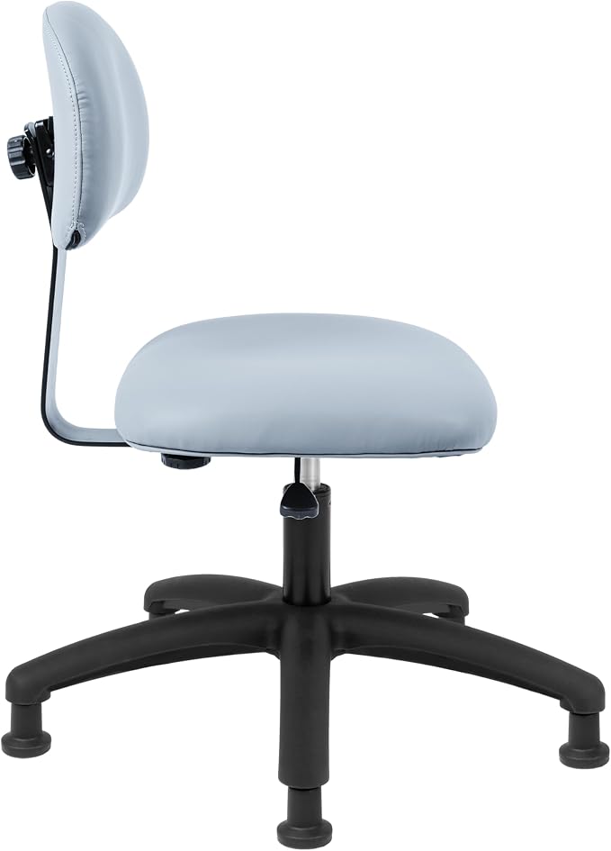 FSS Series Square seat Medium (19"-27") seat Height Chair. Vinyl-for Office, Garage, Desk, Shop, Computer, Doctor, Medical, Easy to Clean! NO Footring (Gray, Medium, Glides)