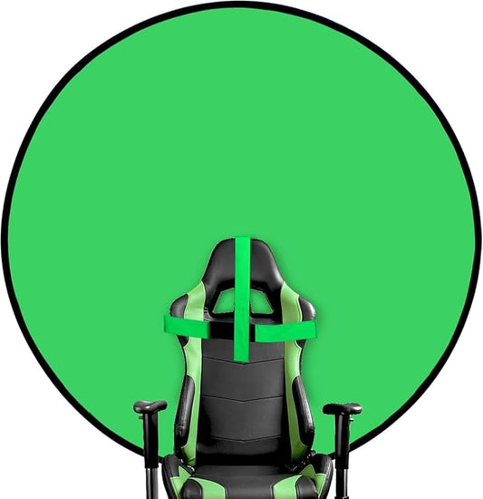Portable Green Screen Chair, 57 in Greenscreen Backdrop with Stand Double Sided Foldable Green Background, Chroma Key, for Photography Streaming Gaming Photo Zoom Video Chats and Meeting