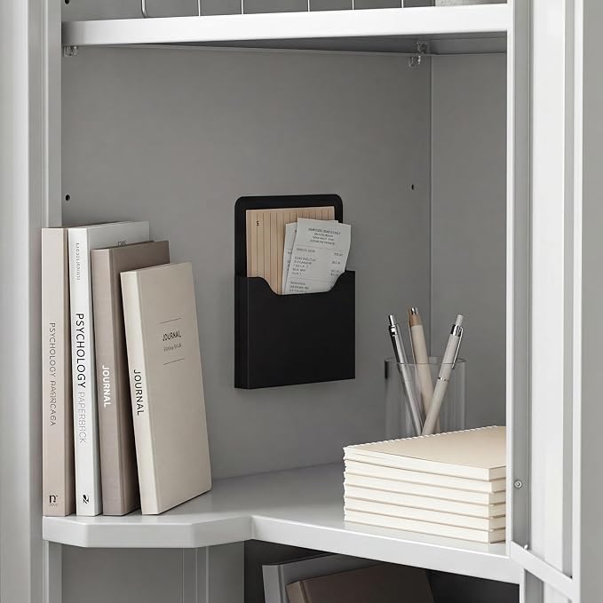 Gilprop 8 Pack Magnetic File Holder, 5"x7"x1.2" Magnetic Wall File Folders for Whiteboard, Hanging Classroom Organizer Storage, Refrigerator Magazine Holder for Mail Letters Paper Desk Office