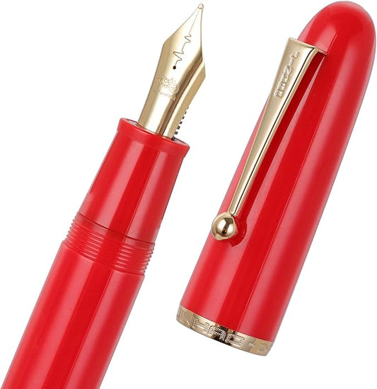 Jinhao 9019 Fountain Pen Dadao Series Vivid Red #8 Heartbeat Fine Nib Large Converter Smooth Writing Instrument