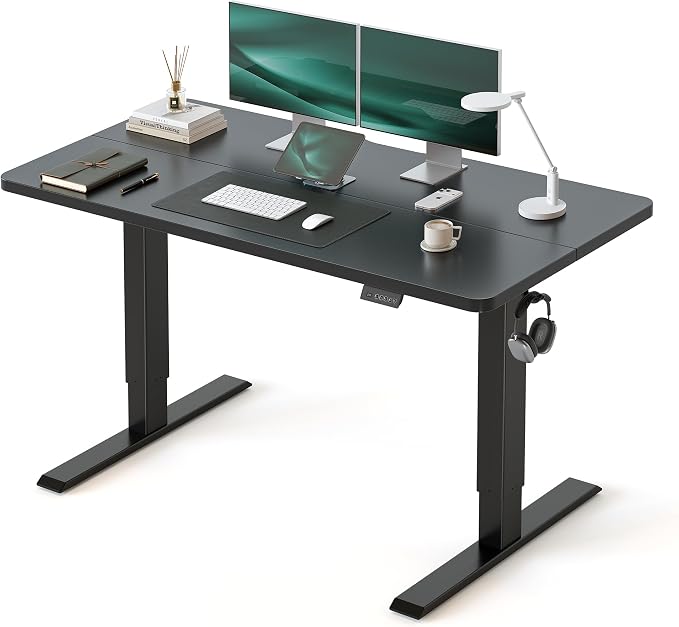 CubiCubi Standing Desk, 48 x 24 Inches Electric Height Adjustable Computer Desk, Sit Stand up Home Office Desk with Memory Presets, Black