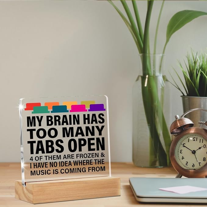Funny Desk Decor Signs Office Humor Gift for Coworkers Employee | Gifts for Colleagues, Chaos Coordinator Sign Desk Decoration, Clear, Acrylic