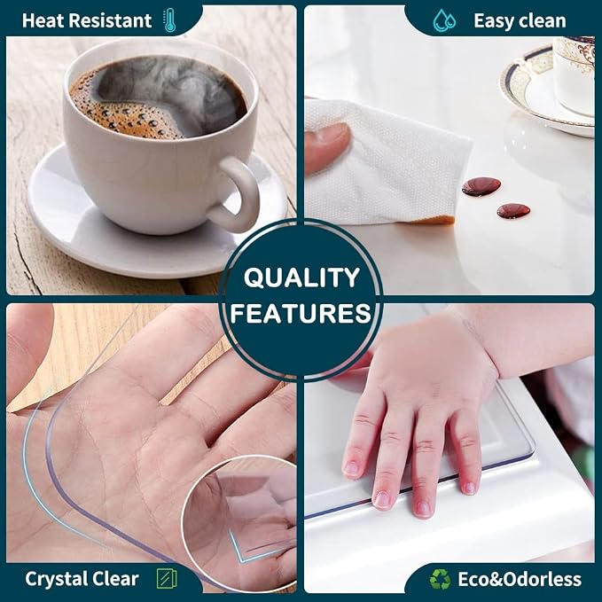 Desk Pad Blotters Protector Clear 14x30 in Plastic Desktopper Writing Surface Cover Desk Organizer Mat with Mouse Pad for Office Home Laptop Computer Tabletop Keyboard Mat Easy Clean Waterproof Glass