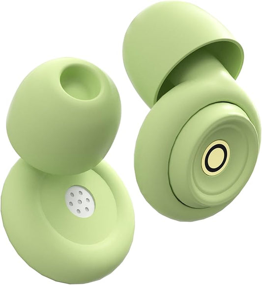 Ear Plugs for Sleeping Earplugs for Concerts Noise Cancelling Reusable Soft Silicone Noise Reduction Earbuds for Travel, Focus, Work 33-45dB Hearing Protection with 9 Ear Tips & Case (Green)