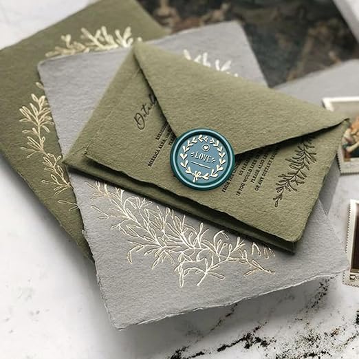 Flower Initial Alphabet L Wax Seal Stamp & Eucalyptus Love Sealing Stamp with Wax Stamp Brass Head Ideal for Wedding Invitations Gift Wrapping Christmas (Floral L)