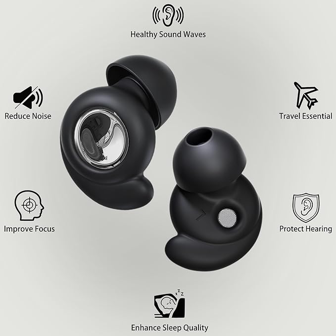 Noise Cancelling Ear Plugs for Sleeping, Reusable 45db Ear Plugs for Noise Reduction, Hearing Protection Earbuds with 8 Ear Tips, Washable Silicone Earplugs for Concert, Travel and Work