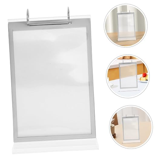 CHILDWEET Acrylic Flip Card Display Stand for Table Menu Holders Calendar Cards Freestanding Sign Rack for Restaurant Desktop