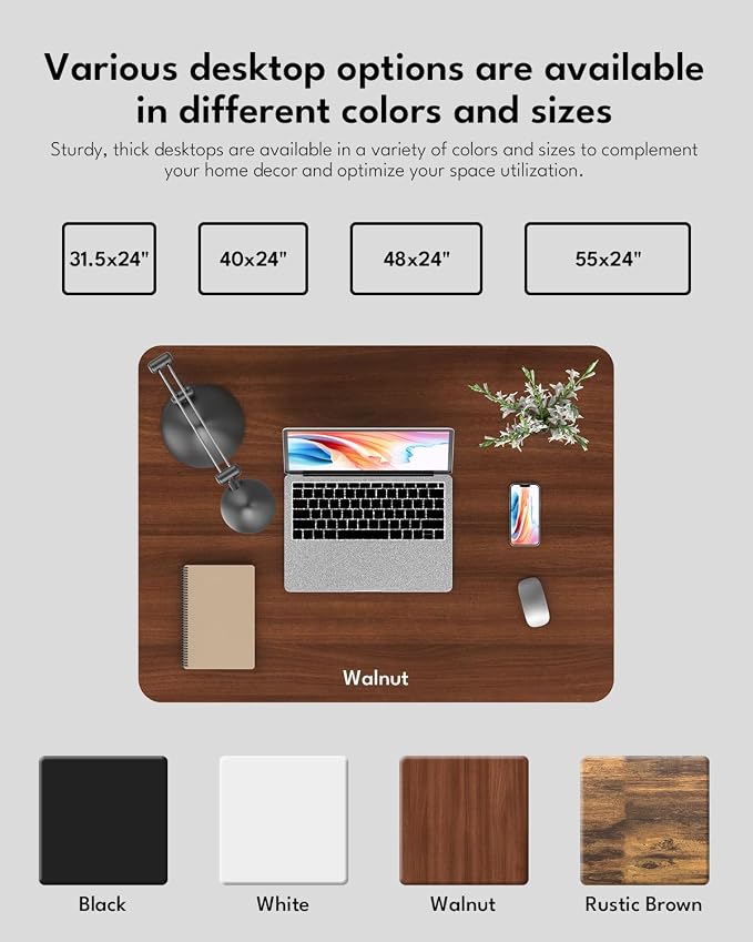 Small Electric Standing Desk, Gaming Desk, 31.5x24 Inch, Walnut | Height Adjustable Computer Desk with Smart Controller, Sit and Stand Up Table for Home, Office, Work, Study, Writing