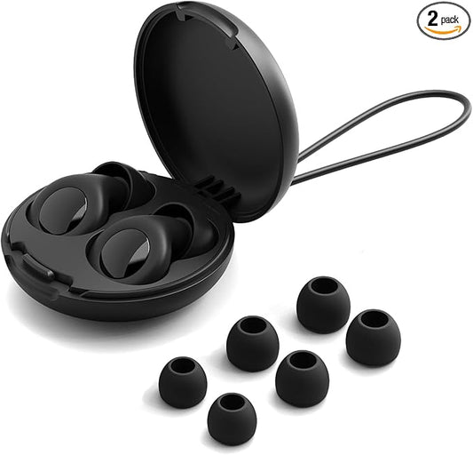 Ear Plugs for Sleeping Noise Cancelling – 30dB Reusable Silicone Earplugs with 8 Ear Tips & Case, Ideal Sleep Ear Plugs, Soft & Cozy Hearing Protection for Sleep, Concerts, Work, Travel & Focus