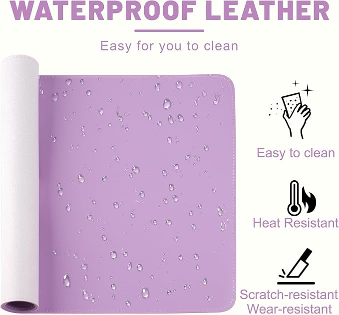 Leather Desk Mat, Desk Pad for Keyboard and Mouse Large Mouse Pads for Desk | Waterproof Desk Mat, Desk Matt for Desktop, Laptop Blotter, Keyboard Pad, Large Mouse Pad, Desk Essentials