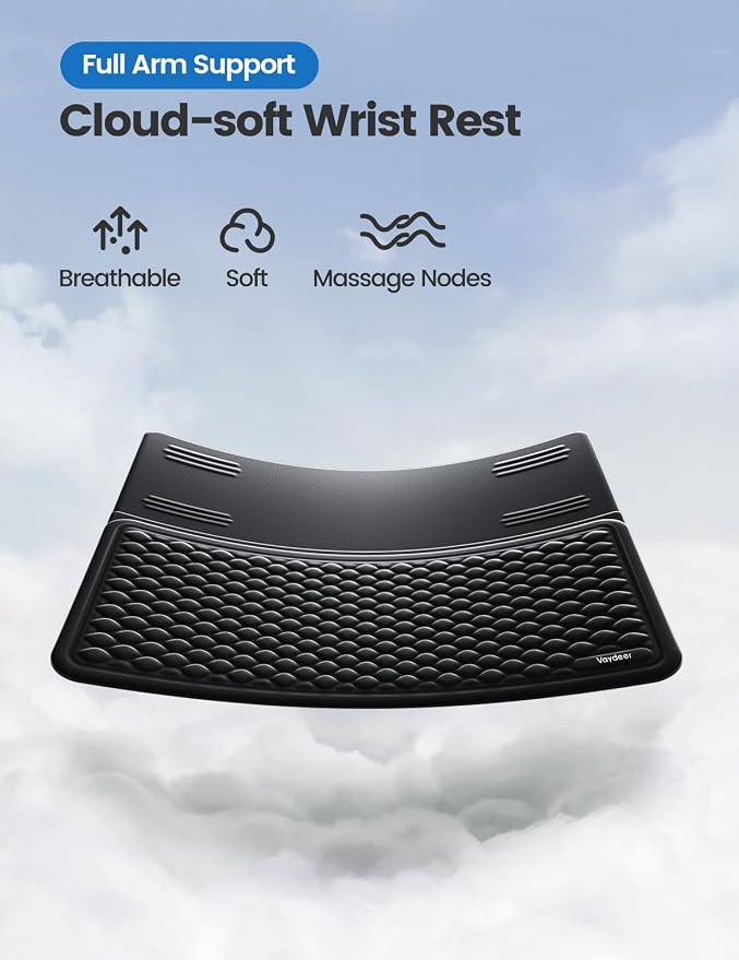 Vaydeer Keyboard Wrist Rest for Computer, Ergonomic Large Keyboard Mat Pad with Wrist Support, Soft Memory Foam Keyboard Stand for Desktop Gaming Home Office Carpal Tunnel Pain Relief