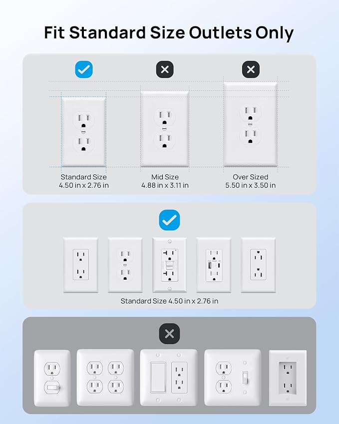 TROND 3FT Flat Extension Cord with Ultra-Thin Outlet Cover, Flat Wall Plug Power Strip with 4 AC 4 USB Ports, Hidden Outlet Extender for Tight Spaces, 10A/1250W, 900J Surge Protection, White