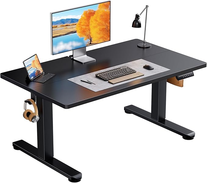 ErGear Low Height Adjustable Desk, Lifts 18.9-28.4 Inches, 40 X 24 Inches Electric Standing Desk for Kids, 4 Height Memory Settings & Storage Hooks, Home Office Computer Table & Study Desk, Black
