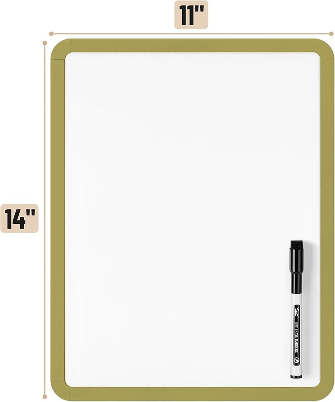 Mr. Pen- Dry Erase Board, 14” x 11” with a Black Dry Erase Marker, Small Mini White Board for Students, Back to School Supplies