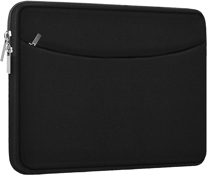 Laptop Sleeve 13.3 inch, Shockproof Protective Briefcase Carrying Computer Cover Bag with Accessory Pocket Portable Laptop Case Compatible with MacBook Air Pro 13.3 inch 14 inch, Black