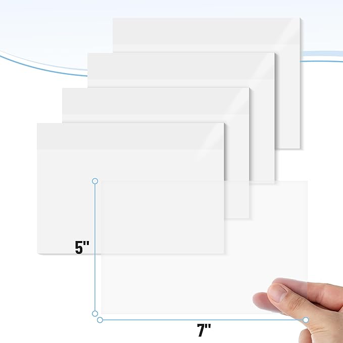 Mr. Pen- Transparent Sticky Notes, 5"x7", 200 Sheets, White, See Through Sticky Notes, Stocky Notes for Bible Journaling