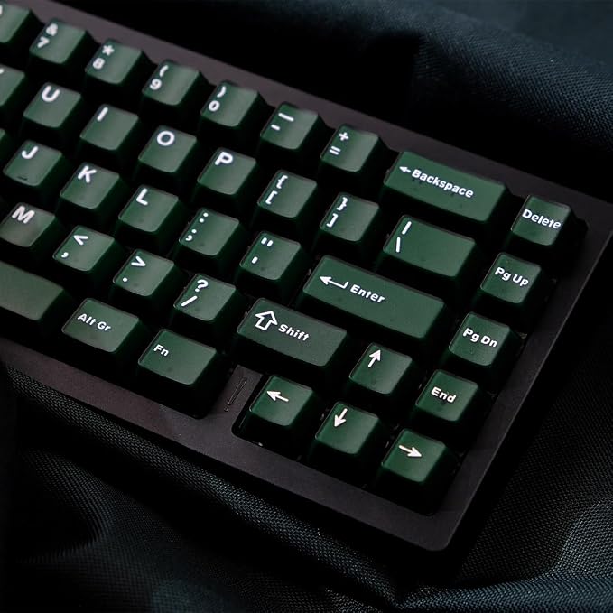 Sumgsn 114 Keys Custom Translucent Double Shot Keycaps Cherry Profile Emeral Green Keycaps Set Fit for Cherry Mx Switches Mechanical Keyboard