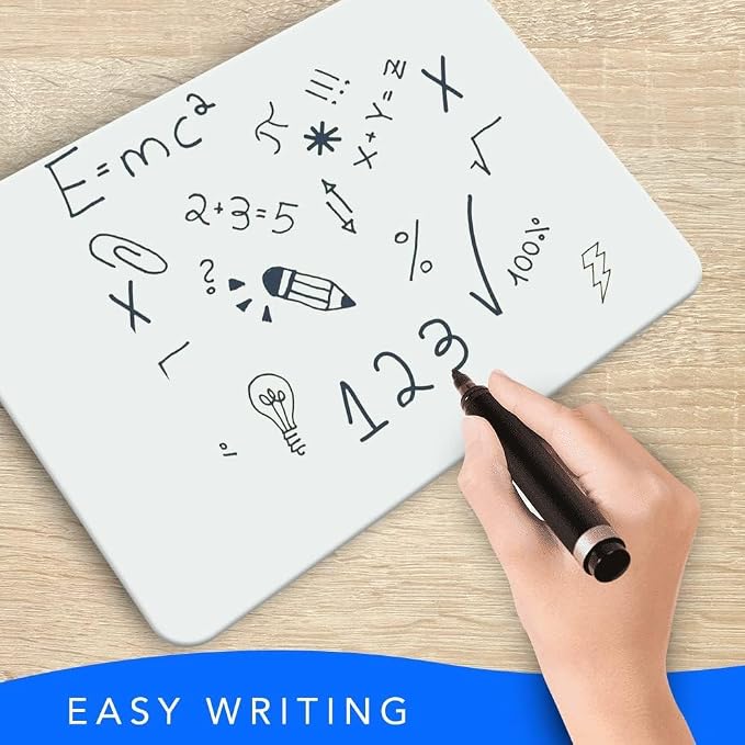 Small White Board, 9 x 12 Double Sided Dry Erase Lapboard for Kids, Office and Classroom