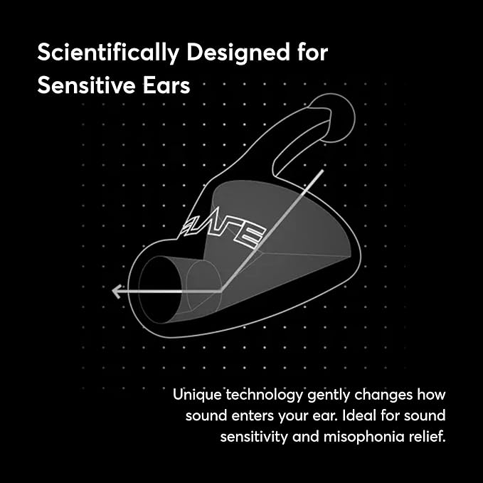 Flare Calmer | Ear Plugs Alternative | Daily Noise Relief | Sound Sensitivity | Stress Relief | No Muffling | Improve Wellbeing | Comfy, Reusable, Soft Silicone Earplugs | Soft Translucent
