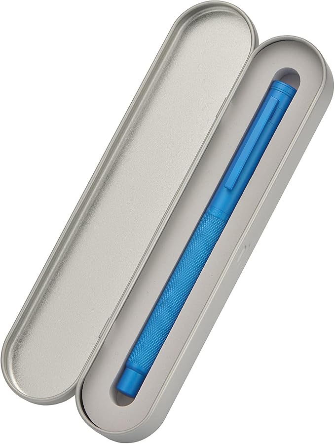 Asvine Blue Forest Fountain Pen Extra Fine Nib, Classic Design with Converter and Metal Pen Case, The Light of Hope Serise