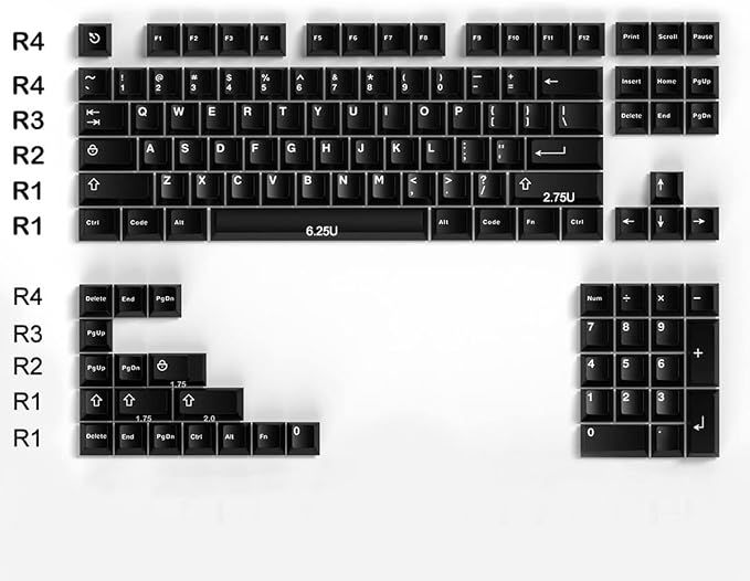Black WOB Keycaps Doubleshot Cherry Profile 121 Keys Custom Minimalist Keycaps Set for 60% 65% 70% 75% 100% Cherry MX Gateron Kailh Switches Mechanical Keyboards